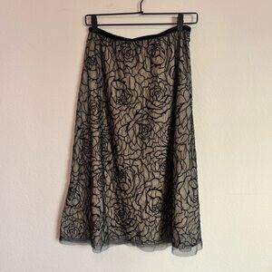 Black Floral Lace Skirt